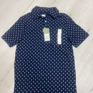 Goodfellow & Co Dark Blue Polo with White Print